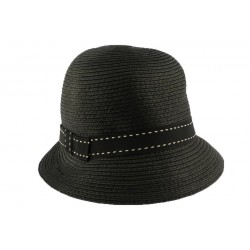 Chapeau Paille Coco Mottled Noir ANCIENNES COLLECTIONS divers