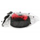 Chapeau Mariage Louly en sisal Noir et Rouge ANCIENNES COLLECTIONS divers