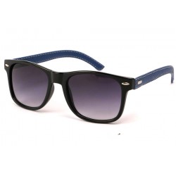 Lunettes Soleil Yacht Club Noire Monture Simili Cuir Bleu ANCIENNES COLLECTIONS divers