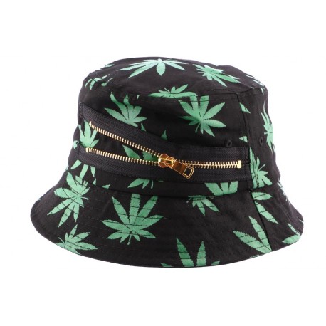 Bob Streetwear Noir feuille Verte avec ZIP ANCIENNES COLLECTIONS divers