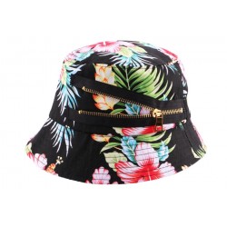 Bob streetwear noir Floral avec ZIP ANCIENNES COLLECTIONS divers