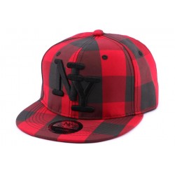 Snapback NY Carreaux Rouge et Noir ANCIENNES COLLECTIONS divers