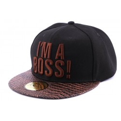 Snapback JBB Couture I'm a Boss Marron visière croco ANCIENNES COLLECTIONS divers