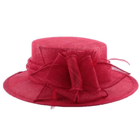 Chapeau Cérémonie Aboés en sisal rouge ANCIENNES COLLECTIONS divers