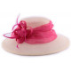 Chapeau Mariage Antonella Rose et Ecru en sisal ANCIENNES COLLECTIONS divers