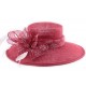 Chapeau de Mariage Bordeline Rouge Bordeaux en sisal ANCIENNES COLLECTIONS divers