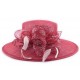 Chapeau de Mariage Bordeline Rouge Bordeaux en sisal ANCIENNES COLLECTIONS divers