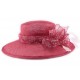 Chapeau de Mariage Bordeline Rouge Bordeaux en sisal ANCIENNES COLLECTIONS divers