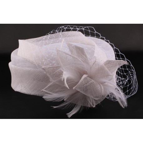 Chapeau Mariée benju en sisal blanchi ANCIENNES COLLECTIONS divers