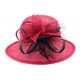 Chapeau de Mariage Standy Rouge et Noir en sisal ANCIENNES COLLECTIONS divers