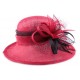 Chapeau de Mariage Standy Rouge et Noir en sisal ANCIENNES COLLECTIONS divers