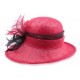 Chapeau de Mariage Standy Rouge et Noir en sisal ANCIENNES COLLECTIONS divers