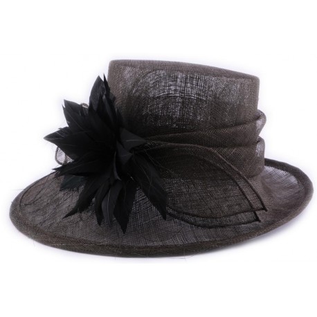 Chapeau mariage Myrel marron foncé en sisal ANCIENNES COLLECTIONS divers