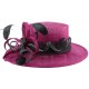 Chapeau Mariage Cabassa en sisal Fuschia et noir ANCIENNES COLLECTIONS divers