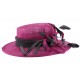 Chapeau Mariage Cabassa en sisal Fuschia et noir ANCIENNES COLLECTIONS divers