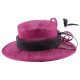 Chapeau Mariage Cabassa en sisal Fuschia et noir ANCIENNES COLLECTIONS divers