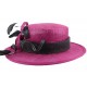 Chapeau Mariage Cabassa en sisal Fuschia et noir ANCIENNES COLLECTIONS divers