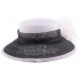 Chapeau Mariage Duesbury Blanc et Noir en sisal ANCIENNES COLLECTIONS divers